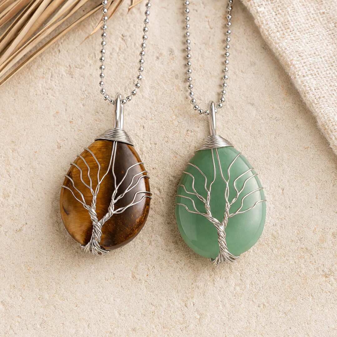 Healing Tree Pendant in Natural Stone