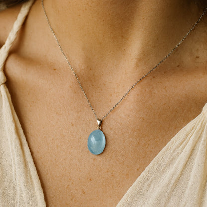 “Deep Calm” Pendant in Aquamarine