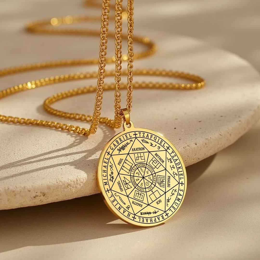 Pendentif Sceau des 7 Archanges - Or - L'Arbre des Chakras