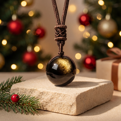 “Keiko” Golden Obsidian Pendant