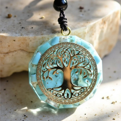 Orgonite Pendant “Anahata” in Turquoise