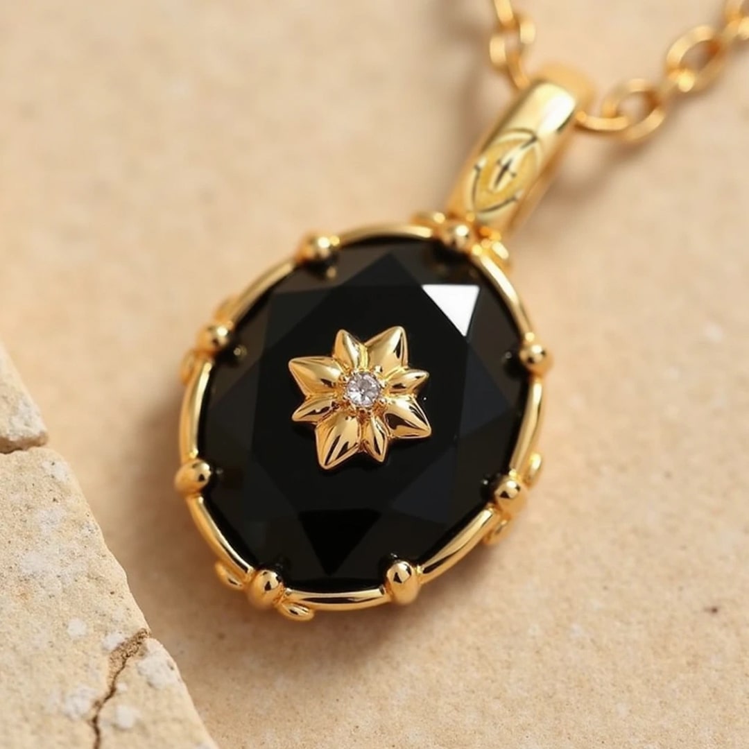 “Nocturnal Mystery” Pendant in Black Agate