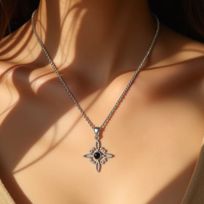 “Witch Protection” Pendant in Obsidian & Silver