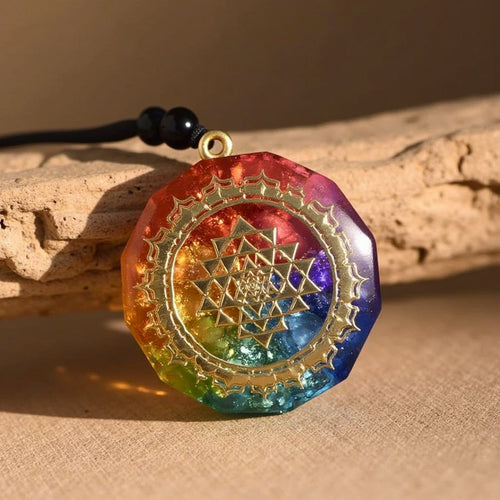 Orgonite Pendant “Sri Yantra – 7 Chakras”