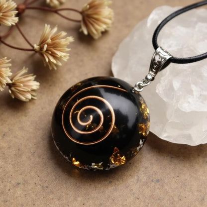 Orgonite Pendant “Protective Energies” in Black Obsidian