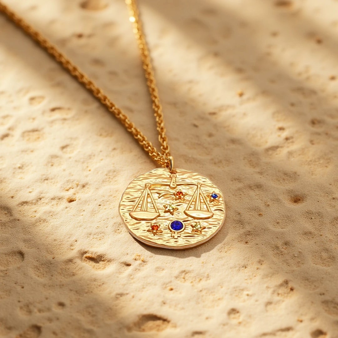 Pendentif Constellation Dorée - Signes du Zodiaque - Balance - L'Arbre des Chakras