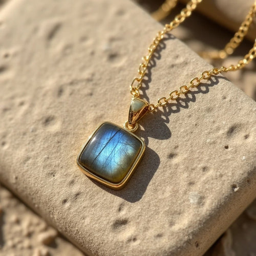 “Shield of Light” Pendant in Labradorite