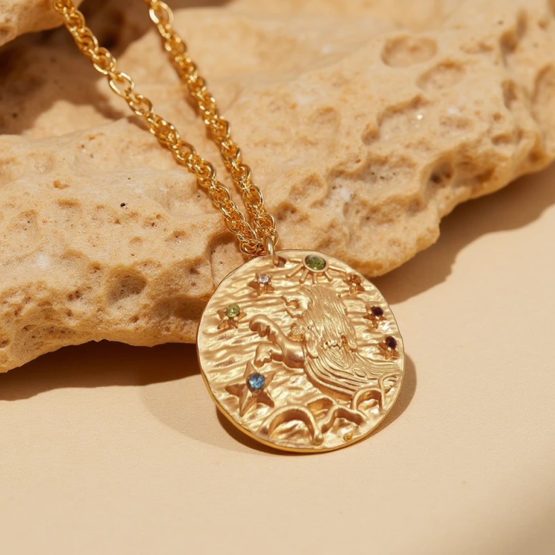 Pendentif Constellation Dorée - Signes du Zodiaque - Lion - L'Arbre des Chakras