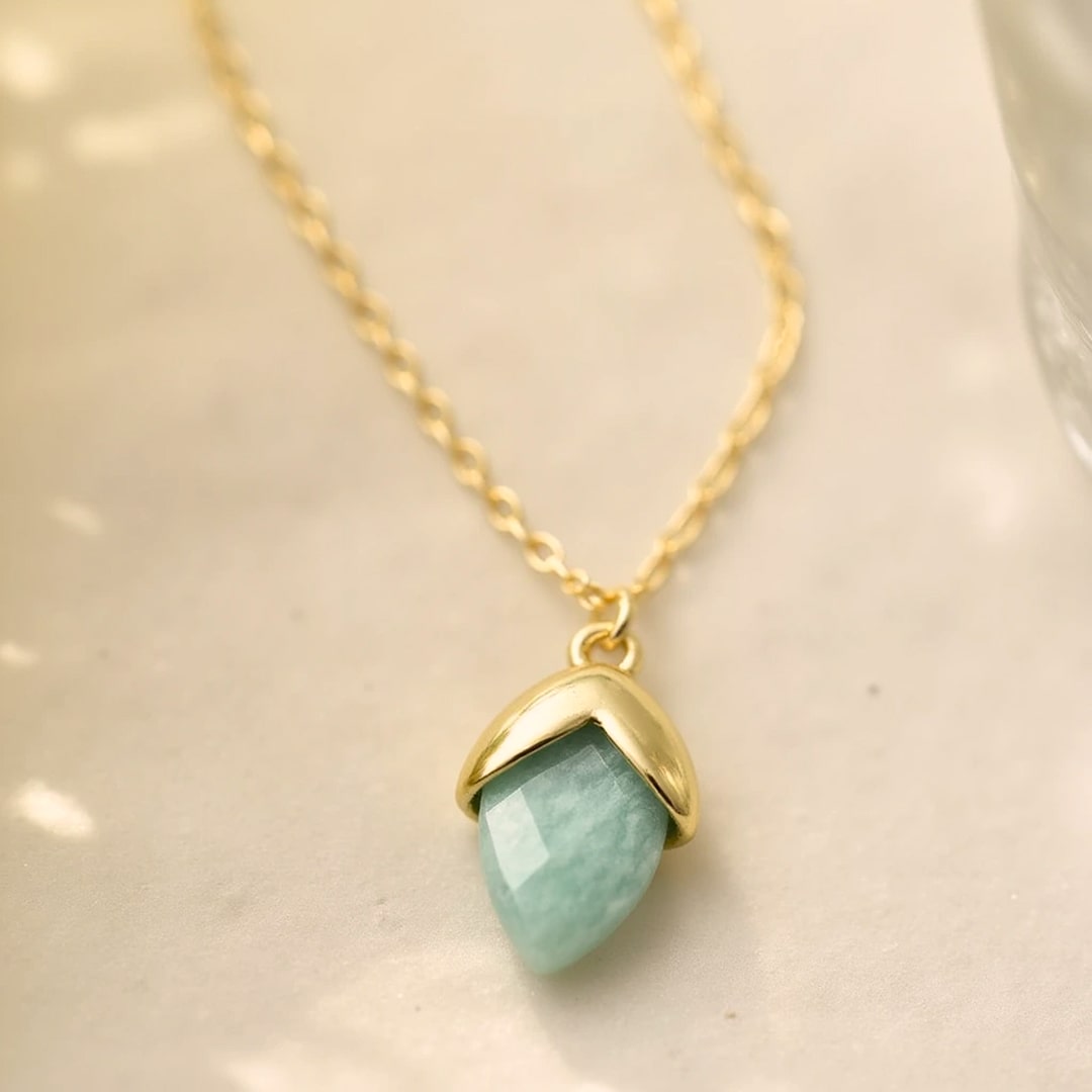 “Tear of Serenity” Pendant in Amazonite
