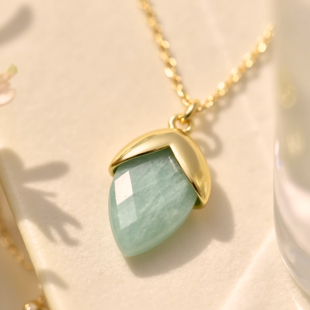 “Tear of Serenity” Pendant in Amazonite