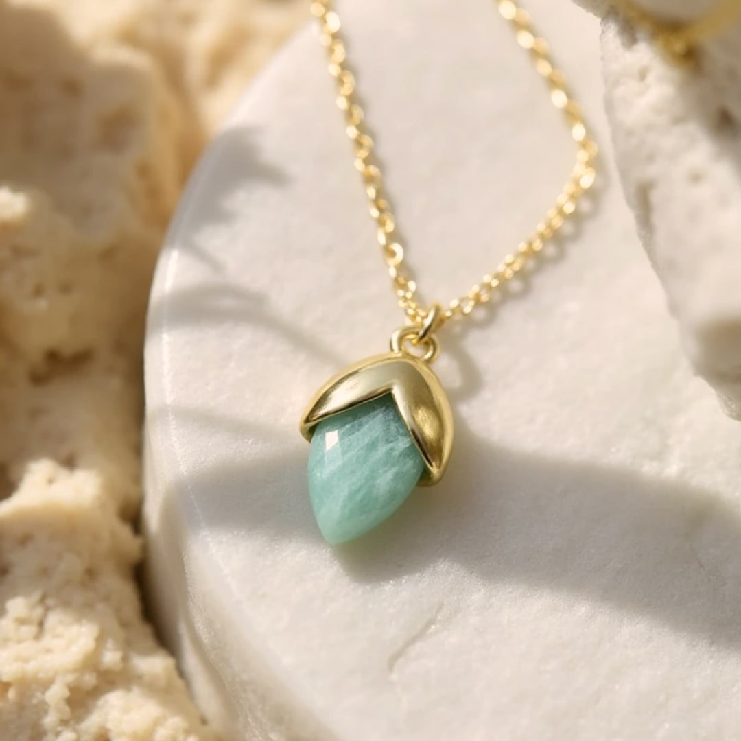 “Tear of Serenity” Pendant in Amazonite