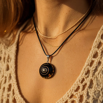 Orgonite Pendant “Protective Energies” in Black Obsidian