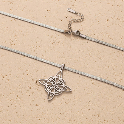 “Eternal Protection” Pendant – Witch’s Knot, Flat Chain