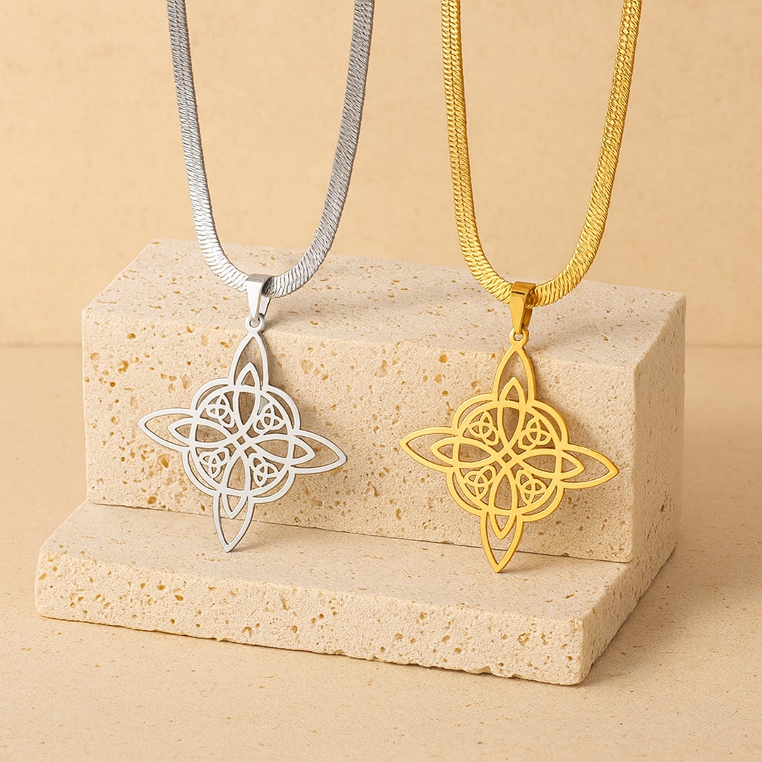 “Eternal Protection” Pendant – Witch’s Knot, Flat Chain