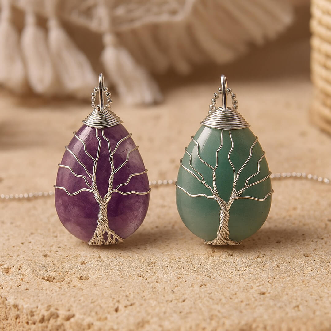Healing Tree Pendant in Natural Stone