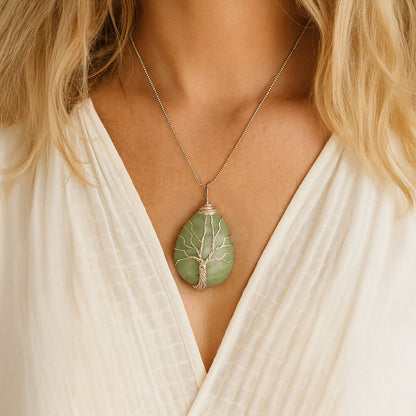 Healing Tree Pendant in Natural Stone