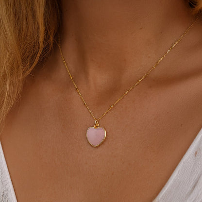 Heart Pendant in Natural Stone