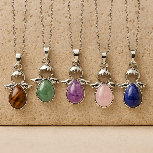 Little Angel Pendant with Natural Stone