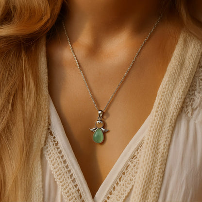 Little Angel Pendant with Natural Stone