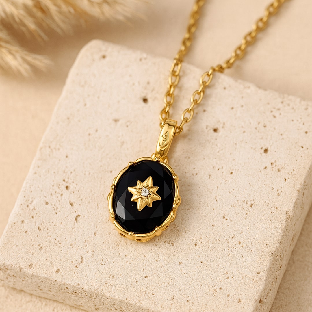 “Nocturnal Mystery” Pendant in Black Agate