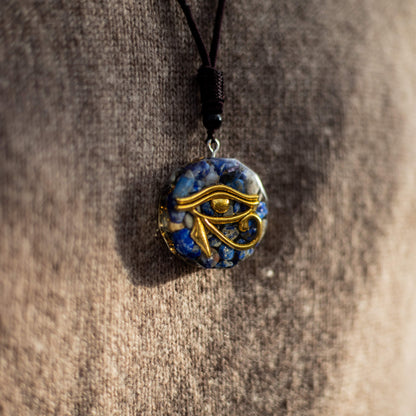 Orgonite Pendant Eye of Horus with Natural Stones