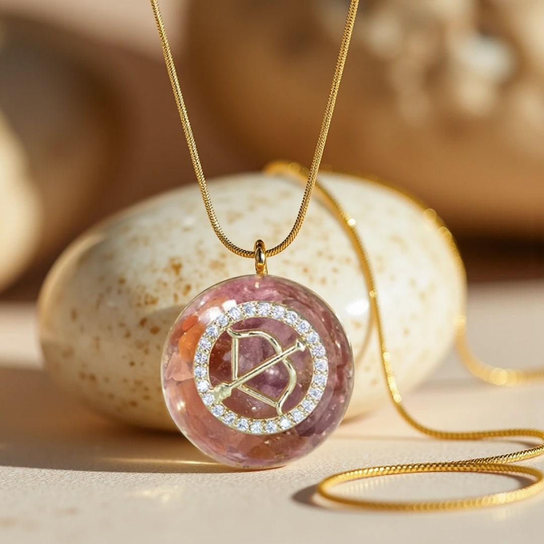 Pendentif Orgonite "Signe Astrologique" en Pierre Naturelle - Sagittaire - L'Arbre des Chakras