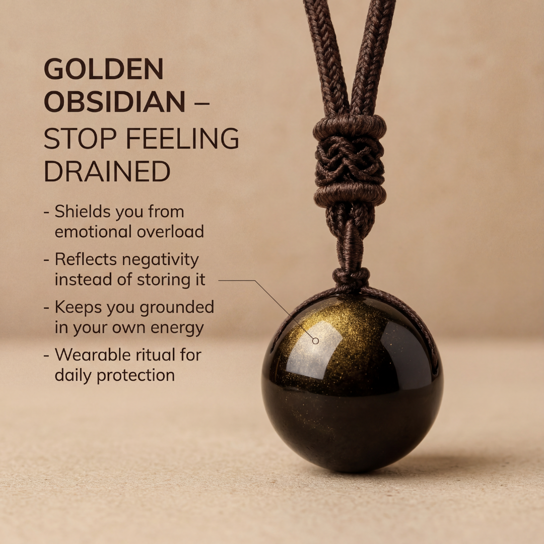 “Keiko” Golden Obsidian Pendant