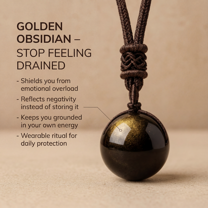 “Keiko” Golden Obsidian Pendant