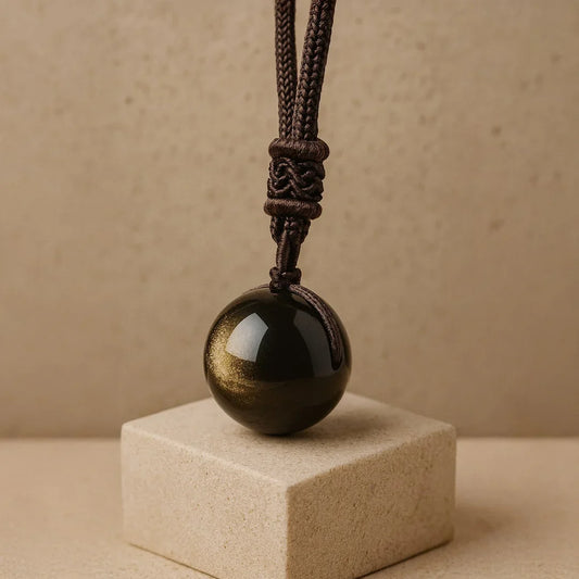 “Keiko” Golden Obsidian Pendant