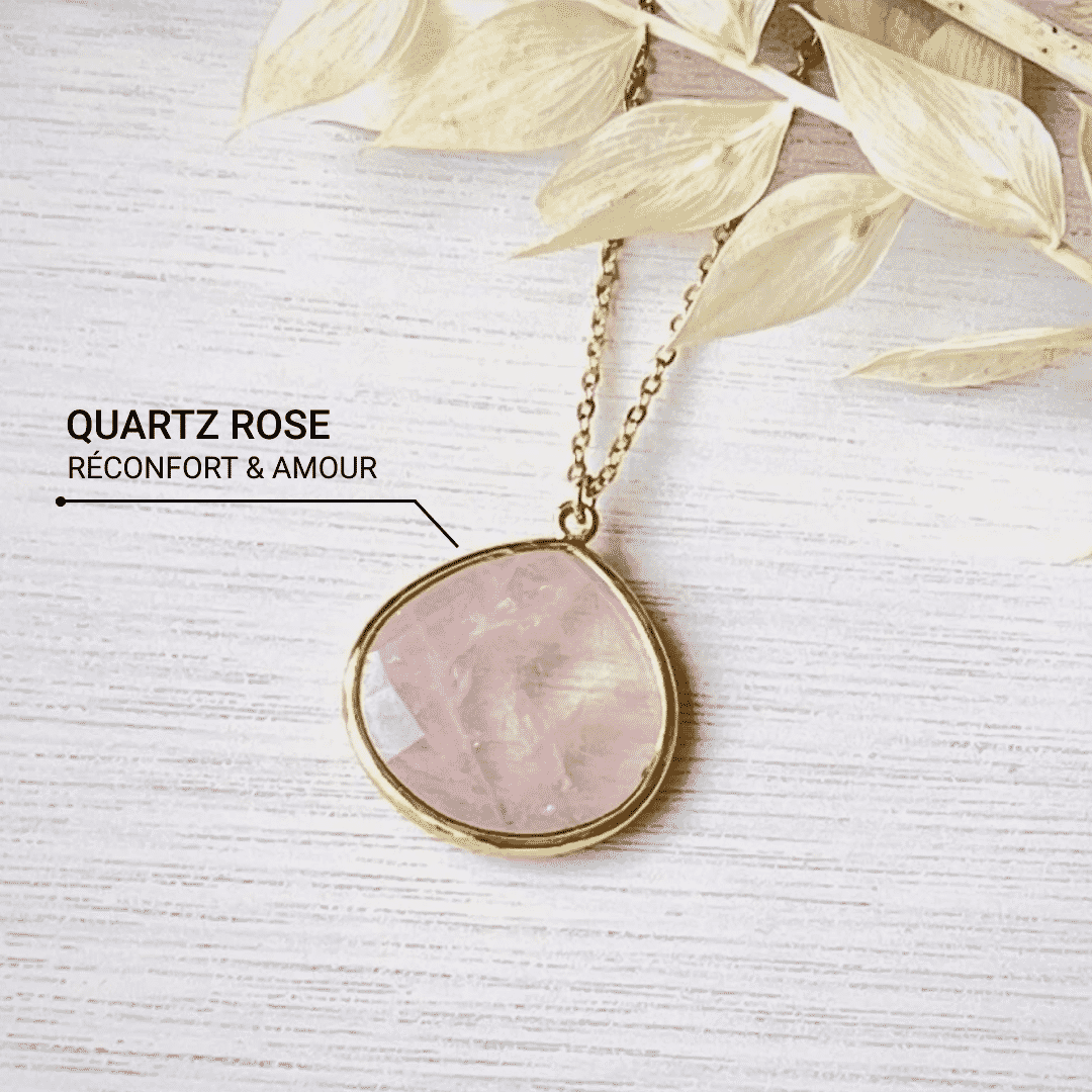 “Infinite Softness” Pendant in Rose Quartz